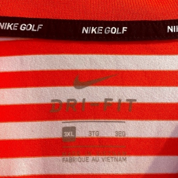 Nike Orange & White Striped University of Florida Polyester & Spandex Golf Polo - Picture 5 of 8